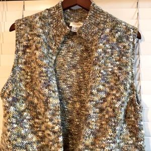 Vintage Talbots Wool Blend Green Multi Color Sweater Vest